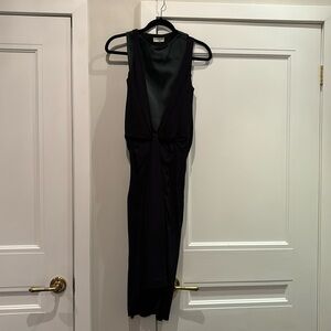 Balenciaga Paris Silk Black and Green Silk Dress